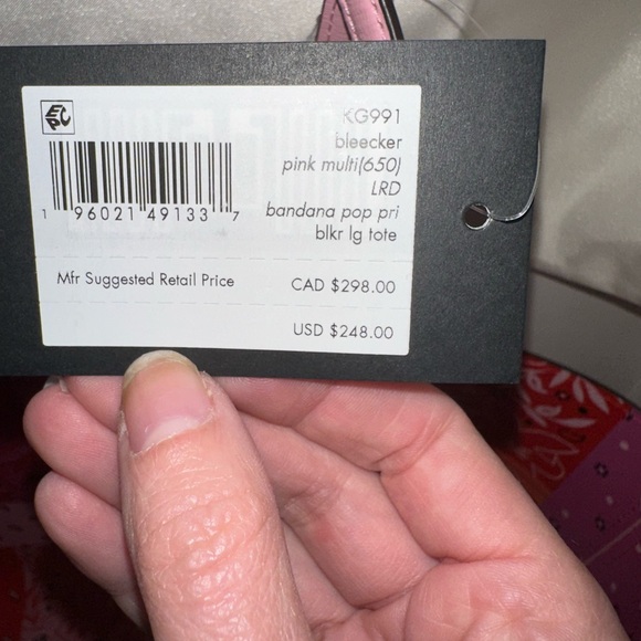 Kate Spade Pink Tote Bag with detachable clutch and dust bag. - Picture 5 of 11